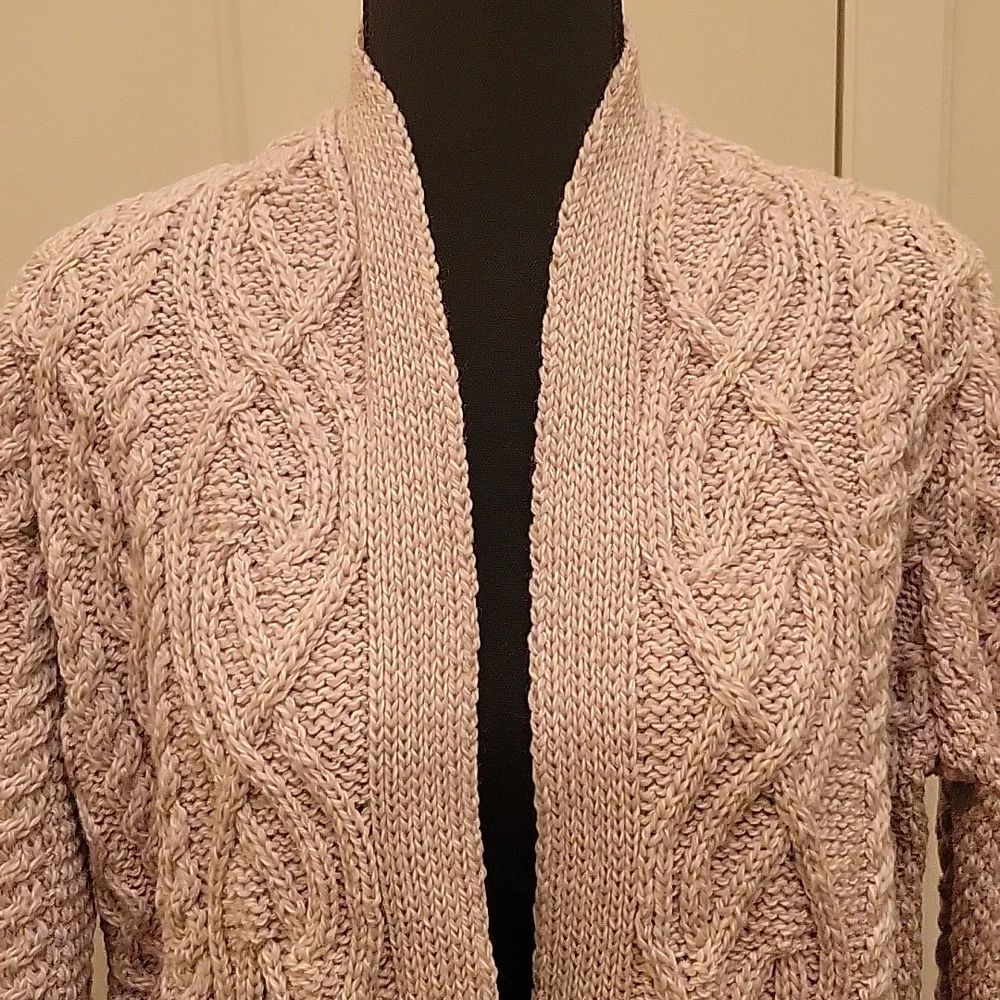 Aran Crafts 100% Irish wool cardigan Grey - Picture 4 of 7